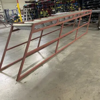 Metal industrial frame in warehouse