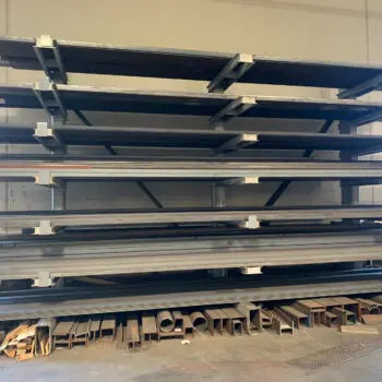 Sheet metal stockpile shelving fabrication