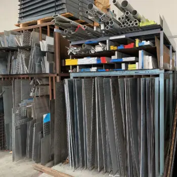 Metal sheets tubes in warehouse