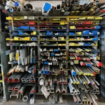 Metal supply storage shelves fabrication