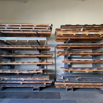 Metal sheets on storage racks