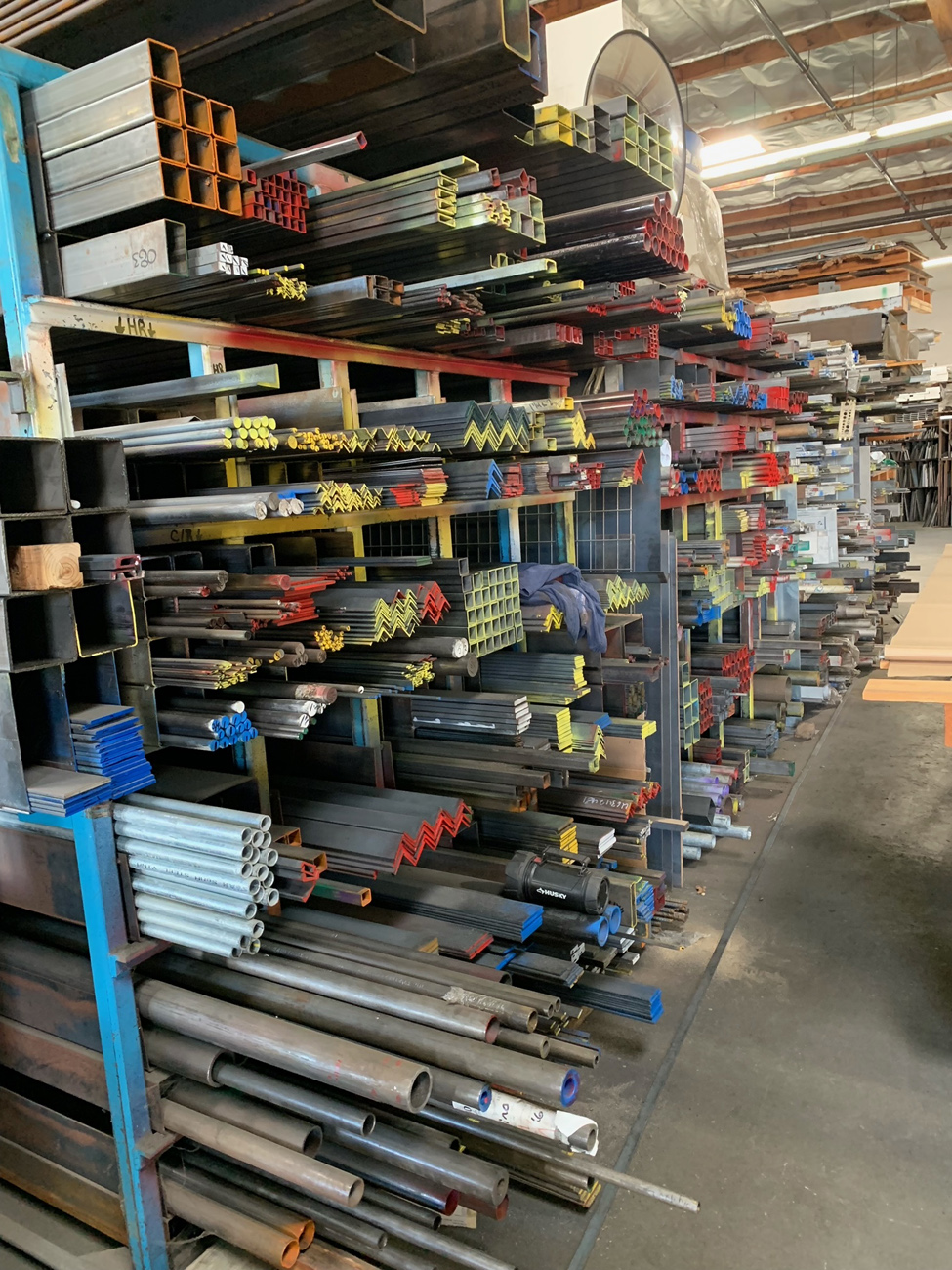 Metal rods and pipes storage